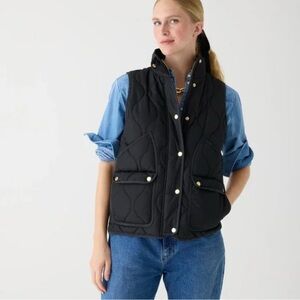 J. Crew Black Quilted Vest